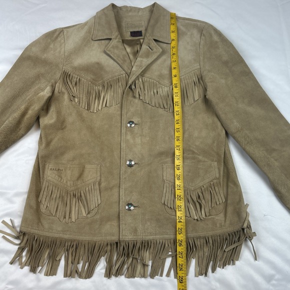 Polo Ralph Lauren Suede Fringe Jacket Leather Western Concho Authentic Dry Goods - Picture 7 of 16